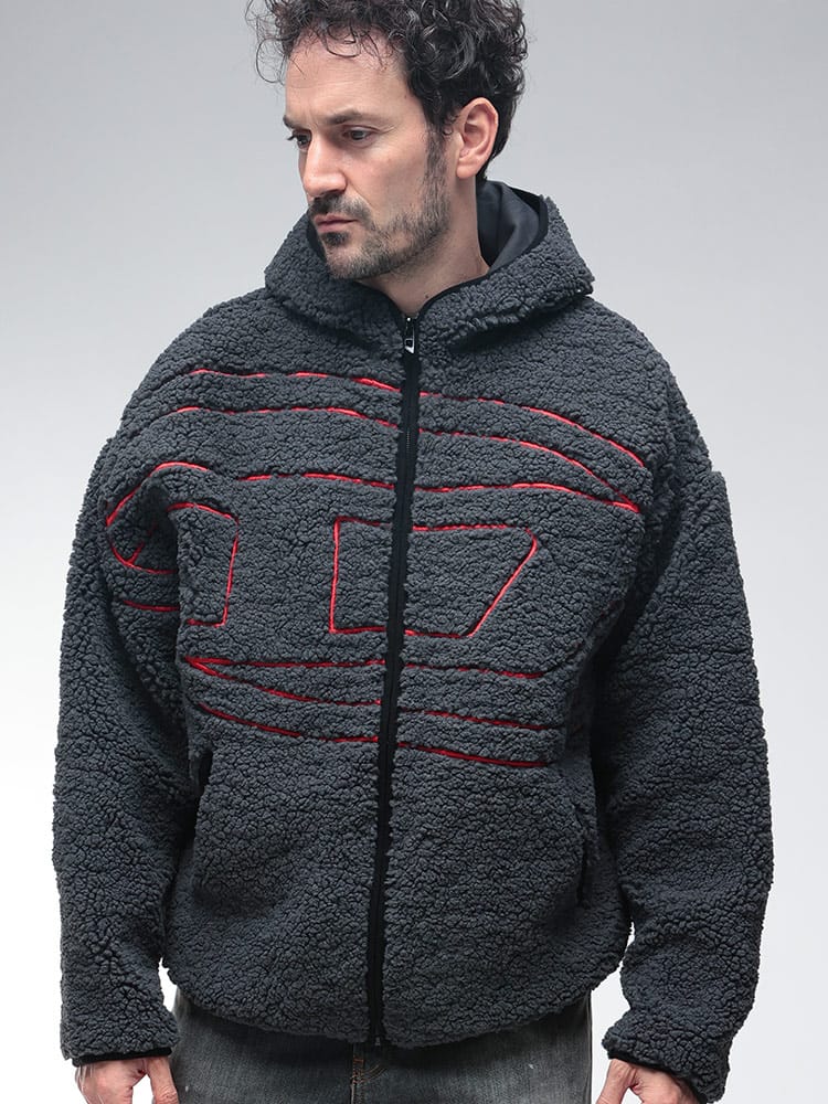 DIESEL (ディーゼル) メガオーバルD フルジップ ボアジャケット DSA189470KIBT メンズ