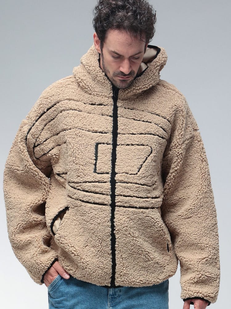 DIESEL (ディーゼル) メガオーバルD フルジップ ボアジャケット DSA189470KIBT メンズ