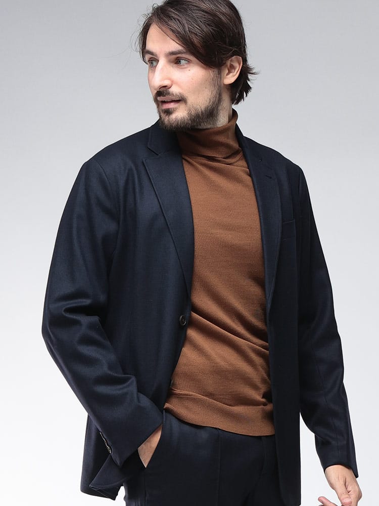 EMPORIO ARMANI (エンポリオアルマーニ) ストレッチウールツイル セットアップ シングル ジャケット EAEM1012AF18507 メンズ