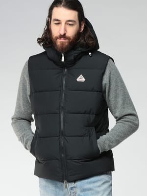 PYRENEX (ピレネックス) フード着脱 ダブルジップ ダウンベスト SPOUTNIC MINI RIP STOP VEST PNHMY021 メンズ