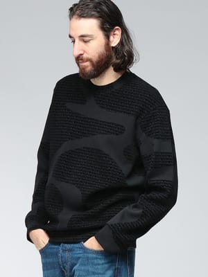 EMPORIO ARMANI (エンポリオアルマーニ) フロッキーロゴ クルーネック トレーナー EAEM2900AF10013 メンズ