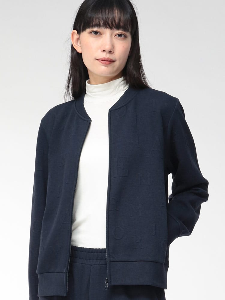 EMPORIO ARMANI (エンポリオアルマーニ) 総ロゴ フルジップ ブルゾン EAULEW001908 レディース