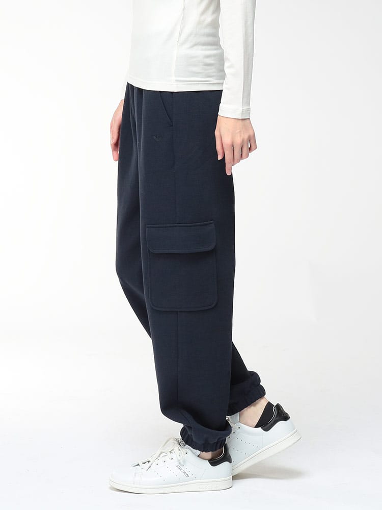 EMPORIO ARMANI (エンポリオアルマーニ) ポケット ワンポイント カーゴ スウェットパンツ EAULEW001907 レディース