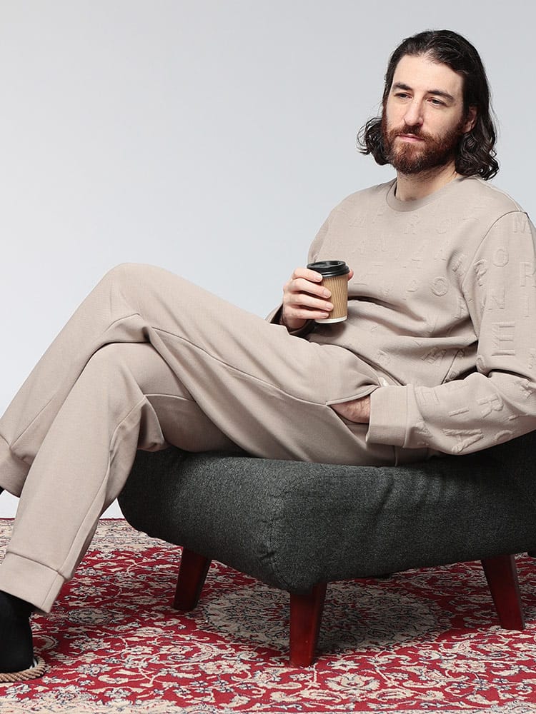 EMPORIO ARMANI (エンポリオアルマーニ) 総柄ロゴ トレーナー パンツ セットアップ EAUEM001922 メンズ