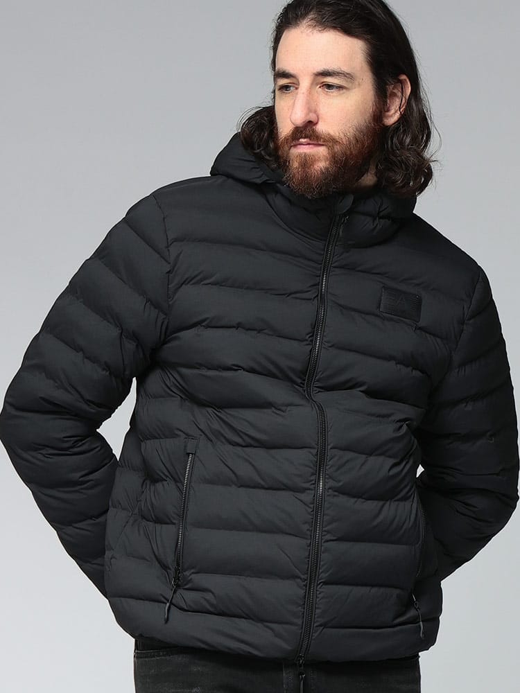 EMPORIO ARMANI (エンポリオアルマーニ) ボックスロゴ フルジップ 中綿 ジャケット Thermore EA77M686AF15953 メンズ