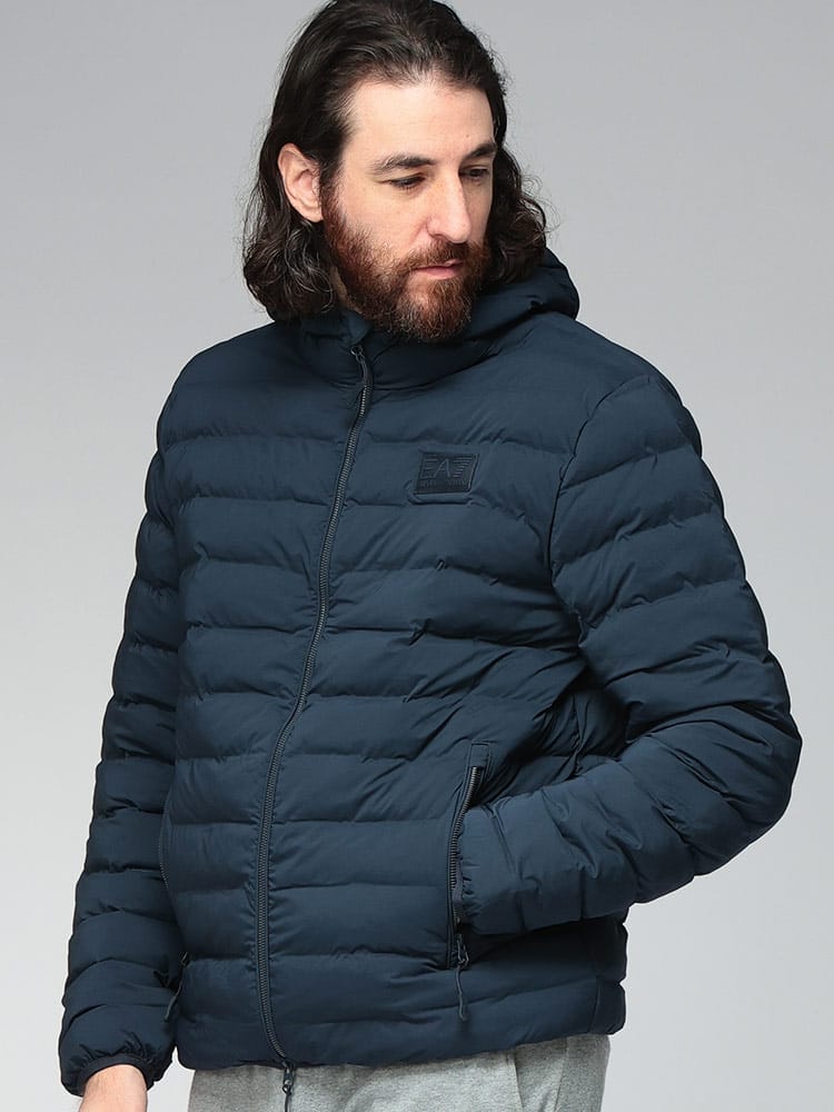 EMPORIO ARMANI (エンポリオアルマーニ) ボックスロゴ フルジップ 中綿 ジャケット Thermore EA77M686AF15953 メンズ