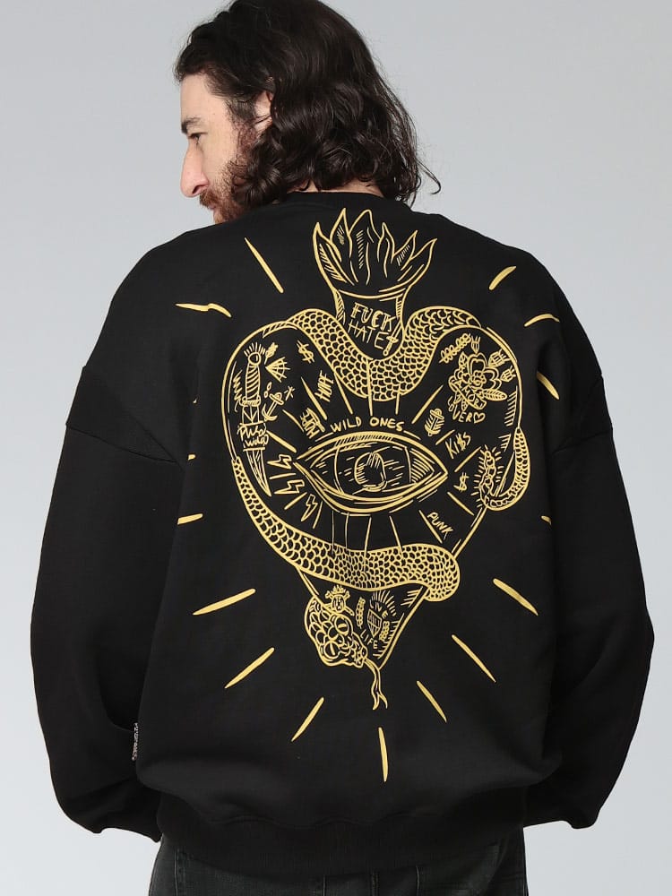 Just cavalli (ジャスト カヴァリ) 裏起毛 バックプリント クルーネック スウェット トレーナー JC79OAIT19 メンズ