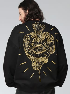 Just cavalli (ジャスト カヴァリ) 裏起毛 バックプリント クルーネック スウェット トレーナー JC79OAIT19 メンズ