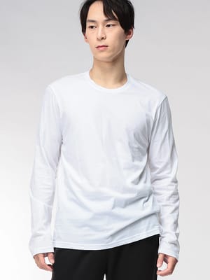 EMPORIO ARMANI (エンポリオアルマーニ) 無地 インナー イーグルロゴ クルーネック 長袖 アンダーTシャツ EAUEM382AF14210 メンズ