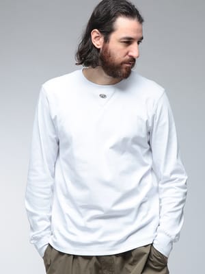 DIESEL (ディーゼル) ロゴ オーバルD クルーネック コットン 長袖 Tシャツ DSA199670AIJU メンズ