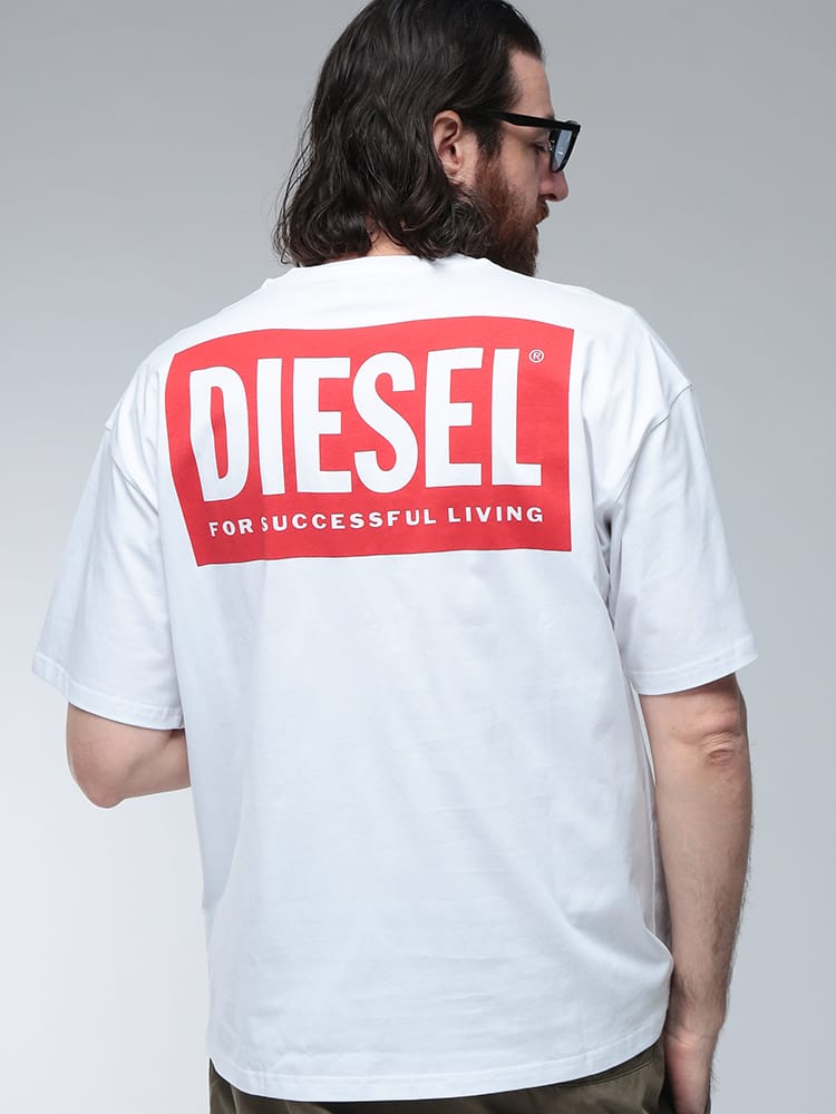 DIESEL (ディーゼル) ロゴ バックロゴ プリント クルーネック コットン 半袖 Tシャツ DSA200360EPCA メンズ