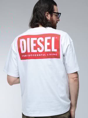 DIESEL (ディーゼル) ロゴ バックロゴ プリント クルーネック コットン 半袖 Tシャツ DSA200360EPCA メンズ