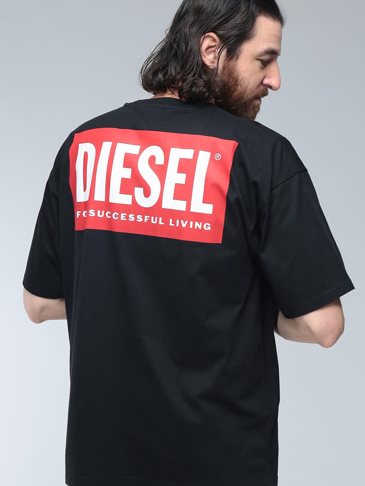 DIESEL (ディーゼル) ロゴ バックロゴ プリント クルーネック コットン 半袖 Tシャツ DSA200360EPCA メンズ