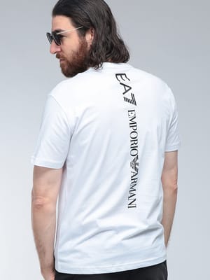EMPORIO ARMANI (エンポリオアルマーニ) ロゴ バックロゴ クルーネック コットン 半袖 Tシャツ EA77M567AF10375 メンズ