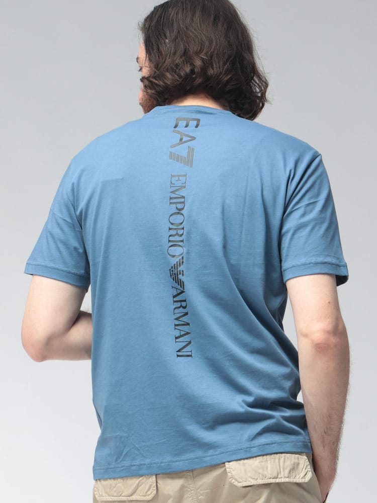 EMPORIO ARMANI (エンポリオアルマーニ) ロゴ バックロゴ クルーネック コットン 半袖 Tシャツ EA77M567AF10375 メンズ