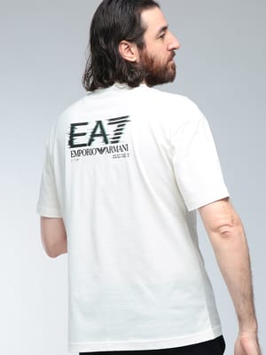 EMPORIO ARMANI (エンポリオアルマーニ) ロゴ ヴィジビリティロゴ プリント クルーネック コットン 半袖 Tシャツ EA7M1327AF17789 メンズ