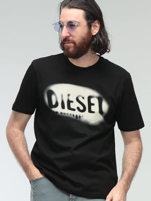 DIESEL (ディーゼル) ロゴ プリント クルーネック 半袖 コットン Tシャツ DSA199710QIAM メンズ