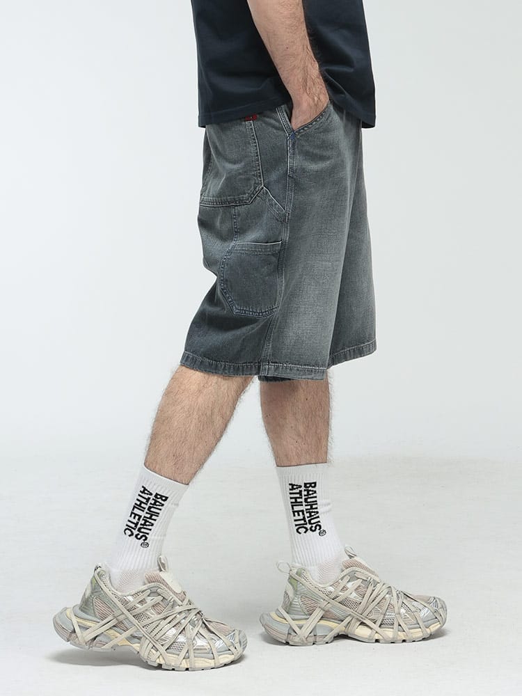 DIESEL (ディーゼル) ロゴ デニム ボタンフライ ペインター ショートパンツ D-LIVERY-W DSA1927009N83 メンズ