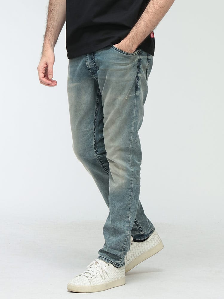 DIESEL (ディーゼル) ロゴ ストレッチ ウエストコード ジップフライ ジョグジーンズ JOGG D-KROOLEY-B DSA14847068UE メンズ