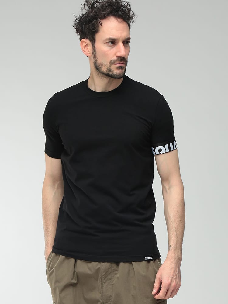 DSQUARED2 (ディースクエアード) メンズ Tシャツ 半袖 ロゴ クルーネック コットン アンダー Tシャツ インナー カットソー D2D9M3S6190