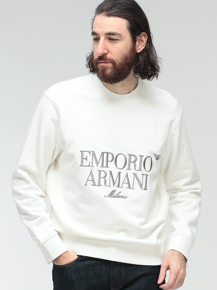 EMPORIO ARMANI (エンポリオアルマーニ) ロゴ刺繍 クルーネック 