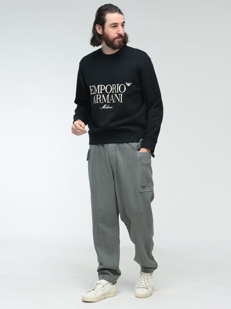 EMPORIO ARMANI (エンポリオアルマーニ) ロゴ刺繍 クルーネック 