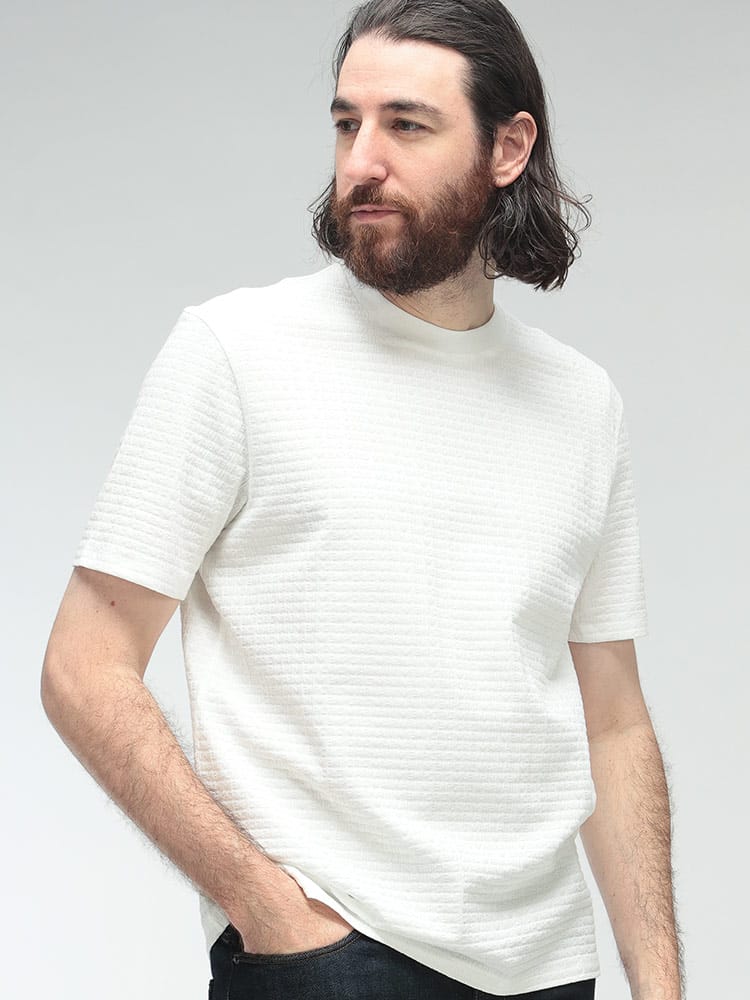 EMPORIO ARMANI (エンポリオアルマーニ) 総ロゴ ジャガード クルーネック 半袖 Tシャツ EAM4594AF10762 メンズ