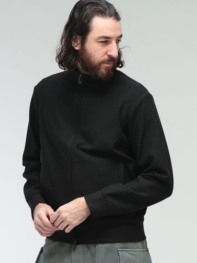 EMPORIO ARMANI (エンポリオアルマーニ) 総ロゴ ジャガード フルジップ トラック ジャケット EAM4534AF13700 メンズ