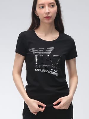 EMPORIO ARMANI (エンポリオアルマーニ) レディース Tシャツ 半袖 イーグルロゴ クルーネック カットソー EA7LW977AF10373