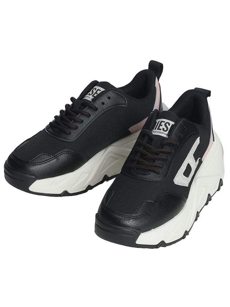 DIESEL (ディーゼル) レディース スニーカー SAVANNAH ラメロゴ 厚底 シューズ DSLY03827P7618