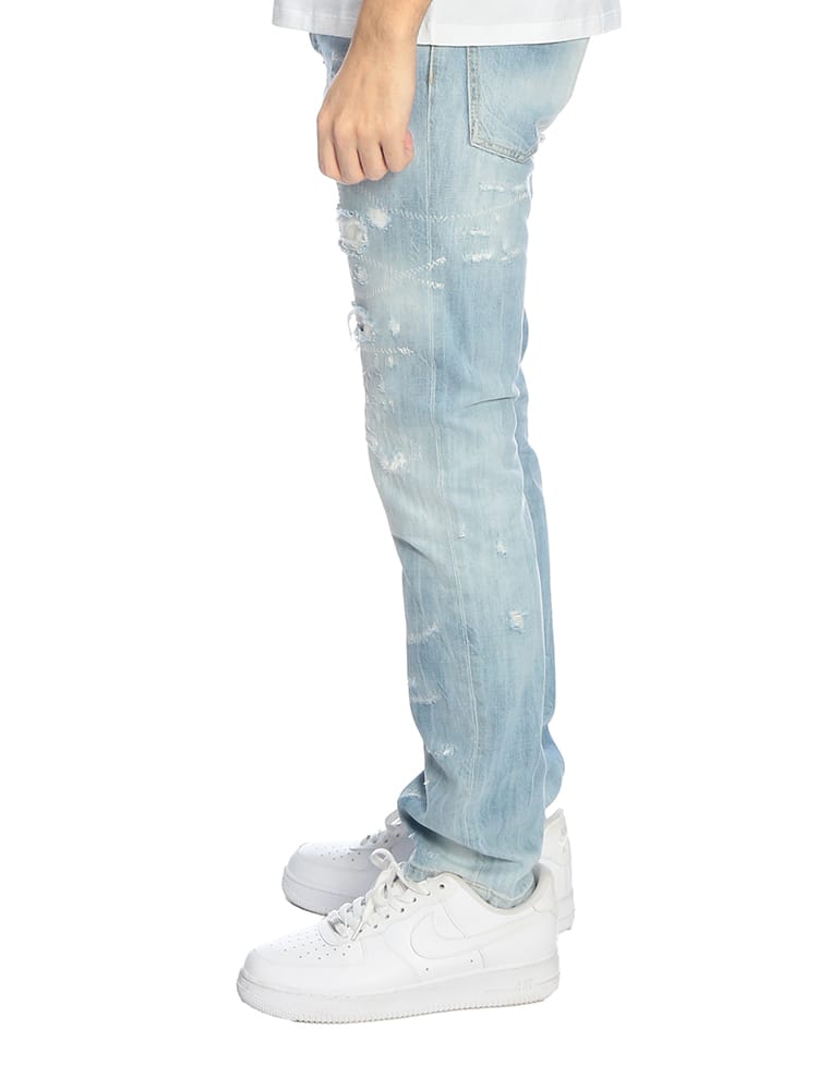 イタリア製 DSQUARED2 ダメージデニムパンツ インディゴ 赤タブ 
