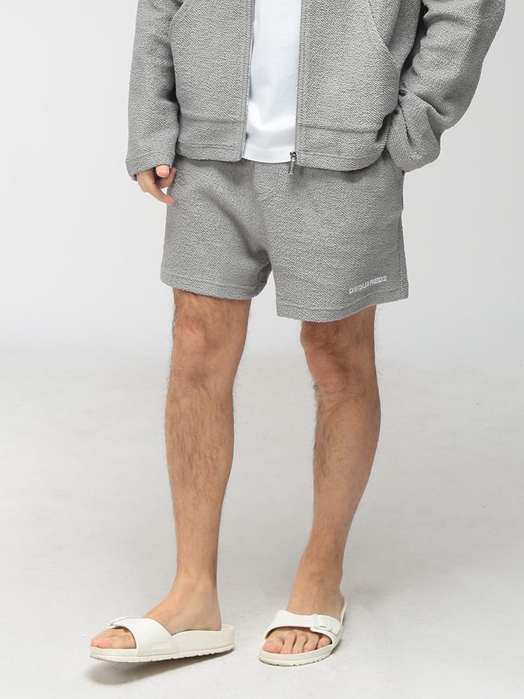 DSQUARED2 (ディースクエアード) メンズ ショートパンツ ミニロゴ 前閉じ スポンジショーツ D2D7N1E6580