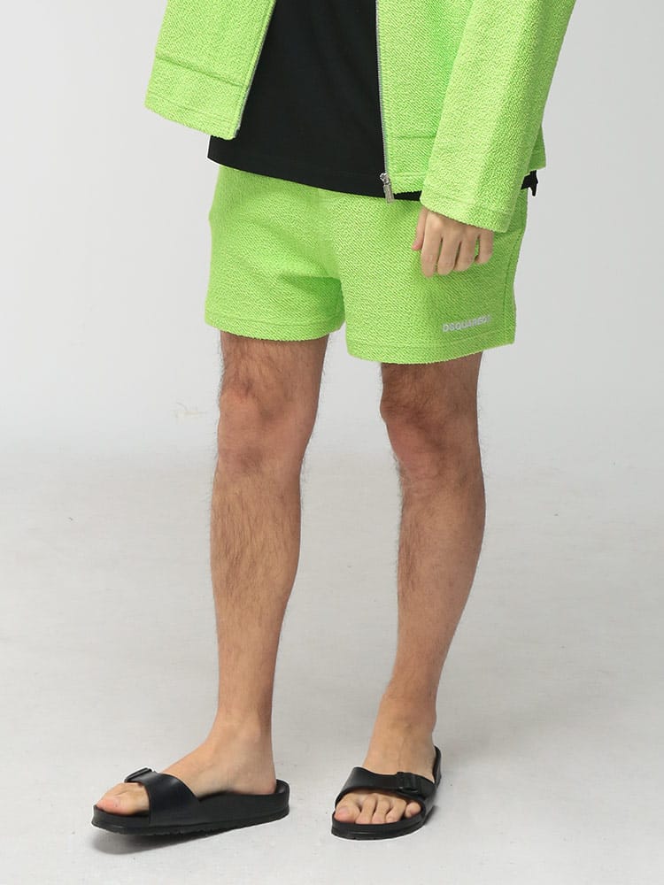 DSQUARED2 (ディースクエアード) メンズ ショートパンツ ミニロゴ 前閉じ スポンジショーツ D2D7N1E6580