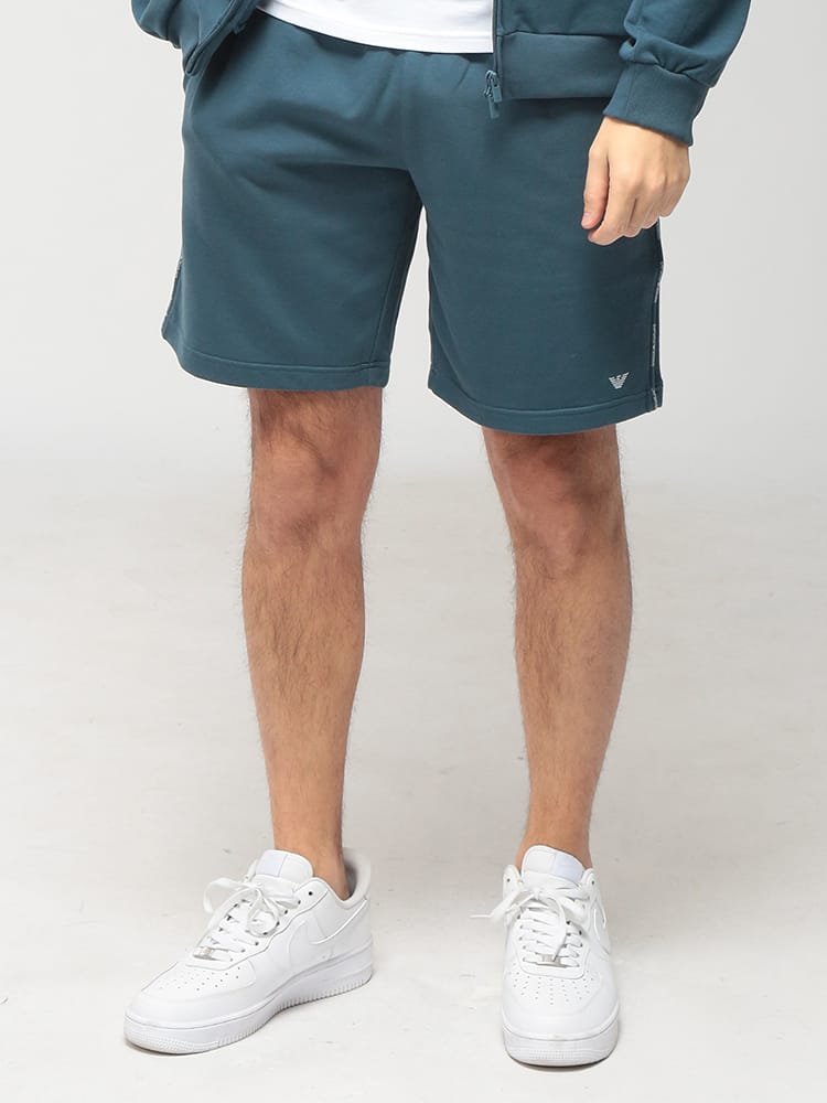 EMPORIO ARMANI (エンポリオアルマーニ) メンズ ショートパンツ ロゴテープ ウエストコード ショーツ EAUEM495AF18887