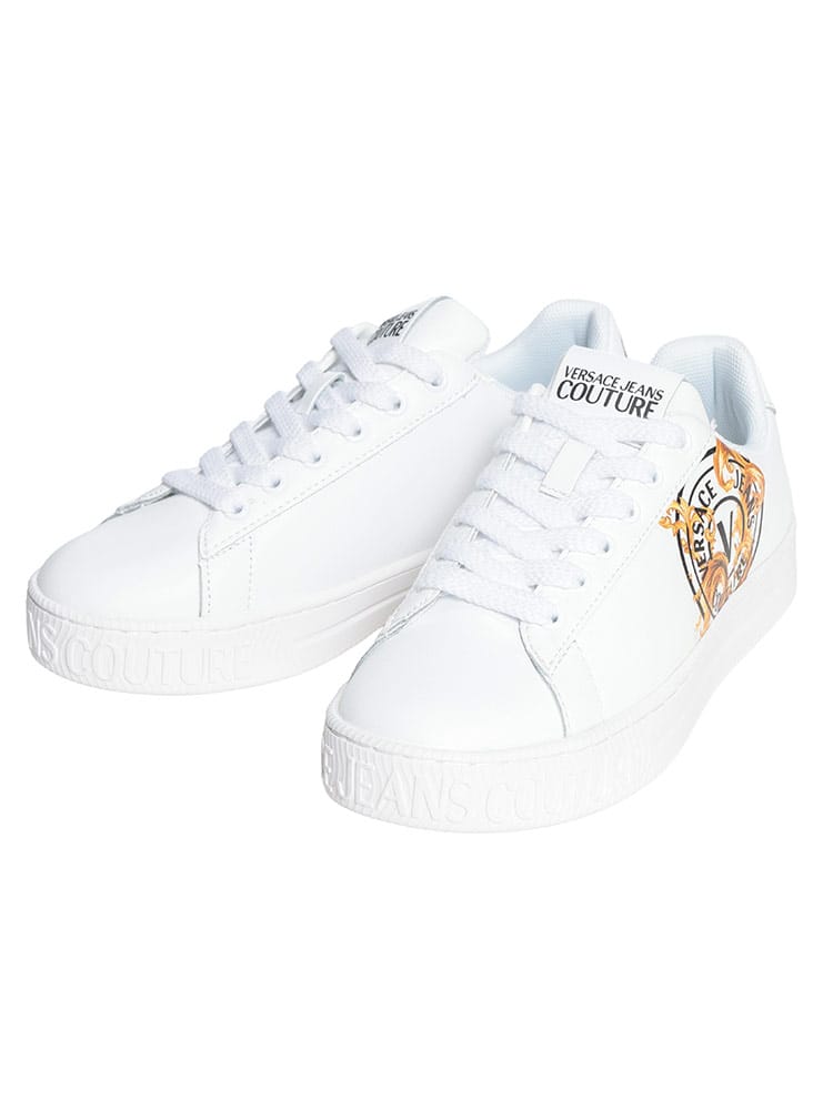 VERSACE JEANS COUTURE (ヴェルサーチェ ジーンズ クチュール) レディース スニーカー ロゴ レターVエンブレム ローカット シューズ VCL80VA3SK3