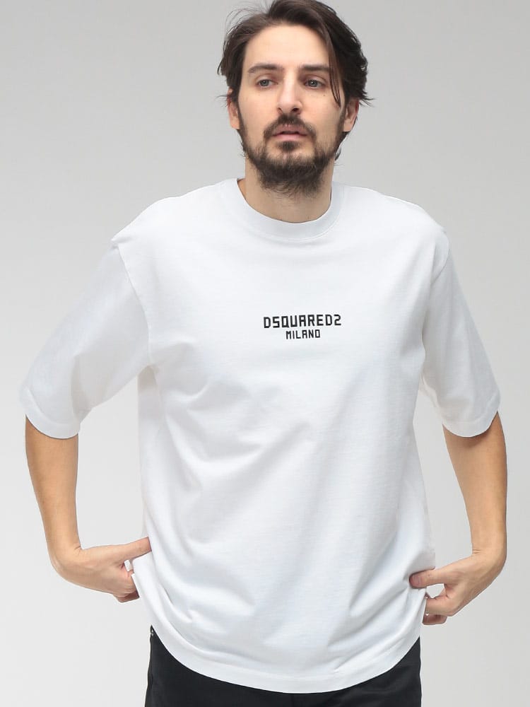 DSQUARED2 (ディースクエアード) メンズ Tシャツ 半袖 ロゴプリント クルーネック カットソー MILANO D2GD1521D20106