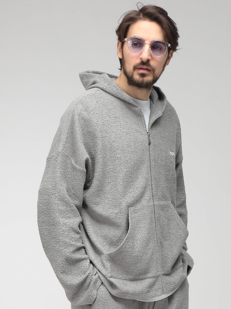 DSQUARED2 (ディースクエアード) メンズ パーカー 長袖 胸ロゴ フルジップ スポンジ D2D7MK06580