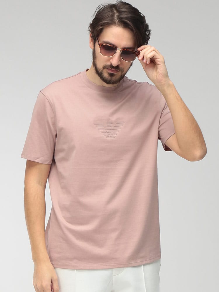 EMPORIO ARMANI (エンポリオアルマーニ) メンズ Tシャツ 半袖 フロントロゴ クルーネック カットソー EAEM4583AF13669