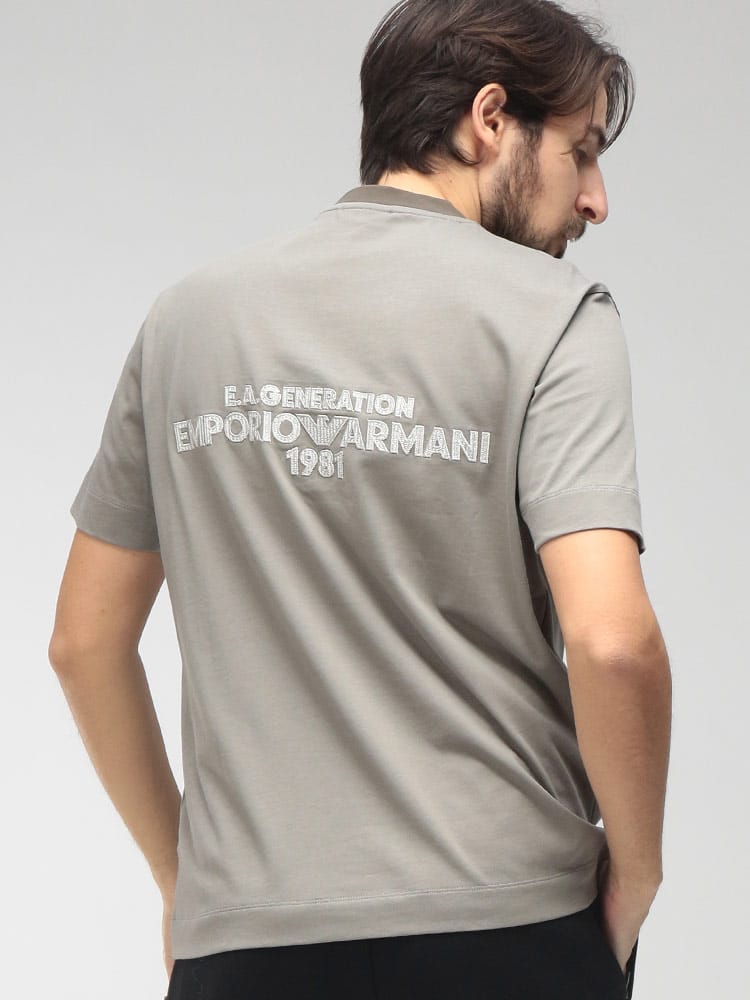 EMPORIO ARMANI (エンポリオアルマーニ) メンズ Tシャツ 半袖 バックロゴ クルーネック カットソー EAEM5257AF13715