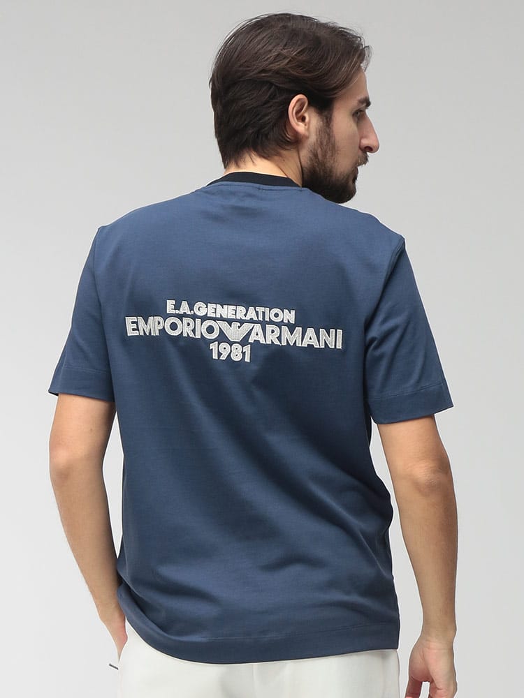EMPORIO ARMANI (エンポリオアルマーニ) メンズ Tシャツ 半袖 バックロゴ クルーネック カットソー EAEM5257AF13715