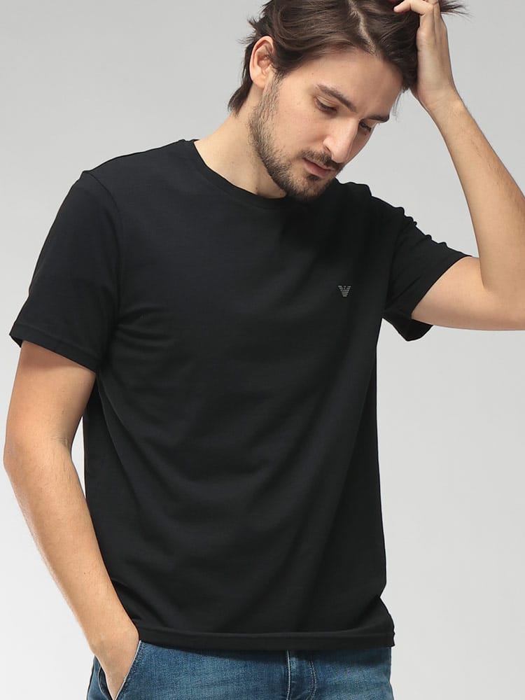 EMPORIO ARMANI (エンポリオアルマーニ) メンズ Tシャツ 半袖 イーグルロゴ クルーネック アンダーシャツ EAUEM391AF18881