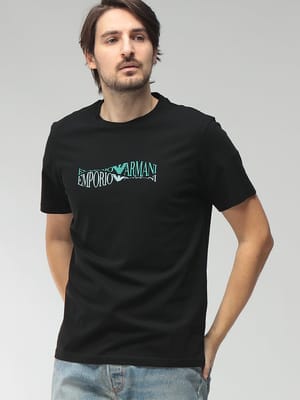 EMPORIO ARMANI (エンポリオアルマーニ) メンズ Tシャツ 半袖 ウォータープリント クルーネック カットソー EASEM574AF20451