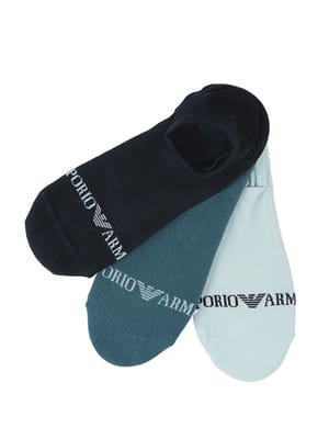 EMPORIO ARMANI (エンポリオアルマーニ) メンズ 靴下 ロゴ カバーソックス 3足セット EAUEM548AF20083