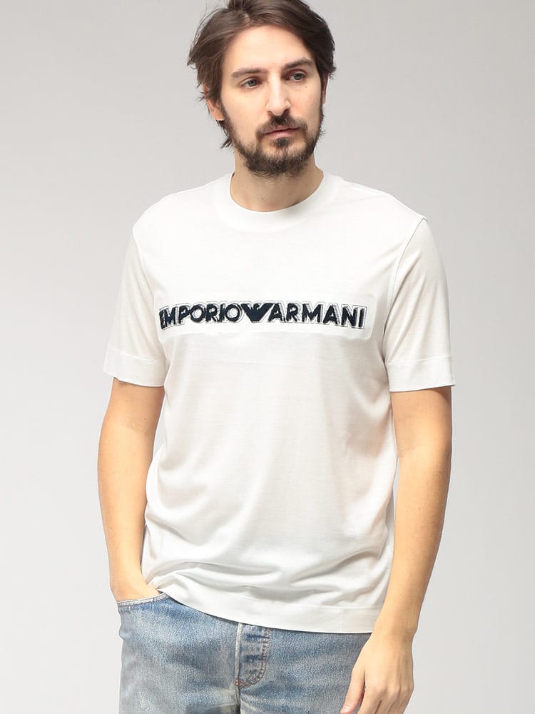 EMPORIO ARMANI (エンポリオアルマーニ) メンズ Tシャツ 半袖 3Dロゴ クルーネック カットソー EAEM4520AF13747