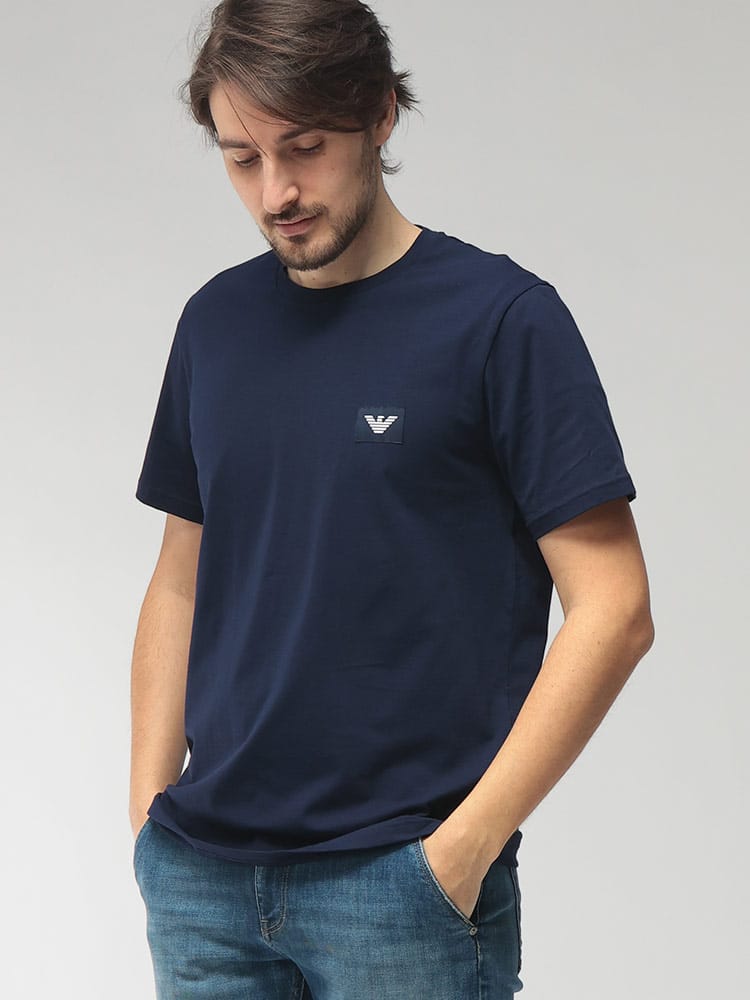 EMPORIO ARMANI (エンポリオアルマーニ) メンズ Tシャツ 半袖 ボックスロゴ クルーネック アンダーシャツ EAUEM391AF18884