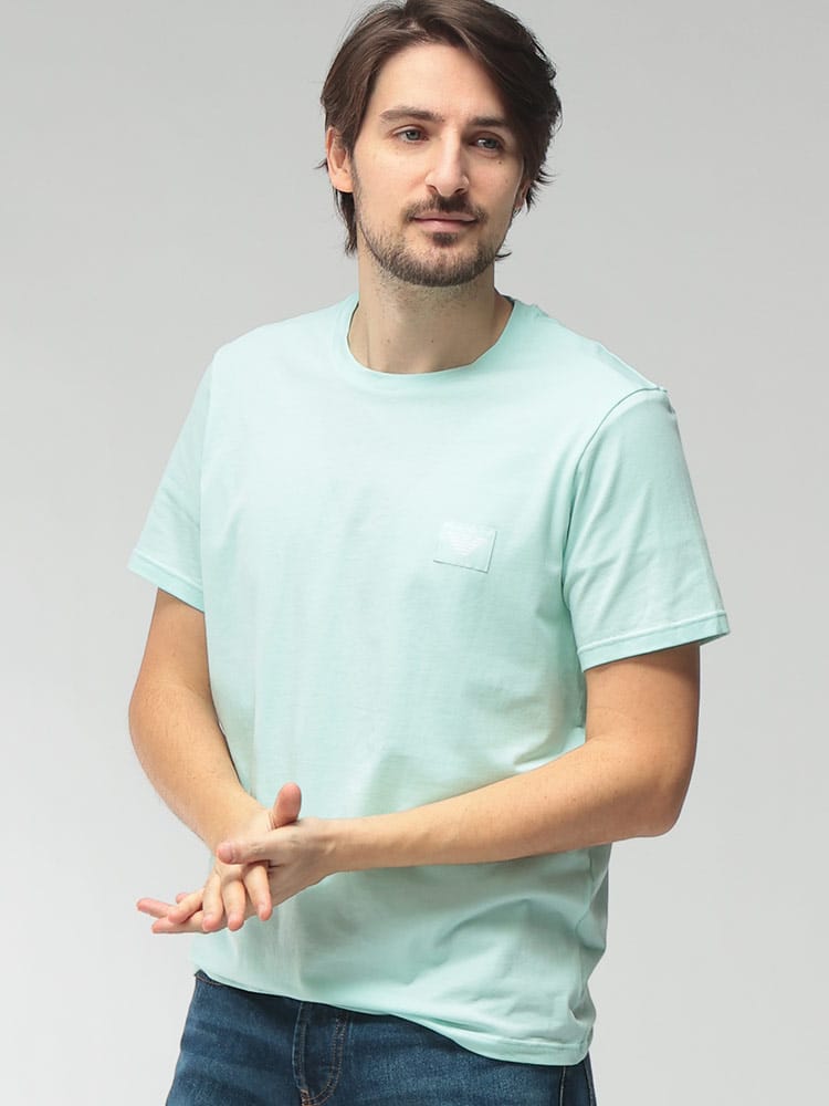 EMPORIO ARMANI (エンポリオアルマーニ) メンズ Tシャツ 半袖 ボックスロゴ クルーネック アンダーシャツ EAUEM391AF18884