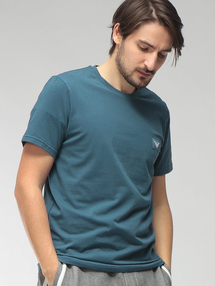 EMPORIO ARMANI (エンポリオアルマーニ) メンズ Tシャツ 半袖 ボックスロゴ クルーネック アンダーシャツ EAUEM391AF18884