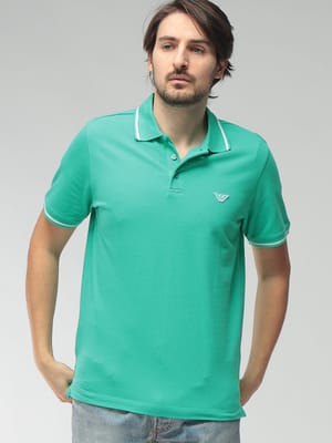 EMPORIO ARMANI (エンポリオアルマーニ) メンズ ポロシャツ 半袖 イーグルロゴ ライン カットソー EASM1380AF20424