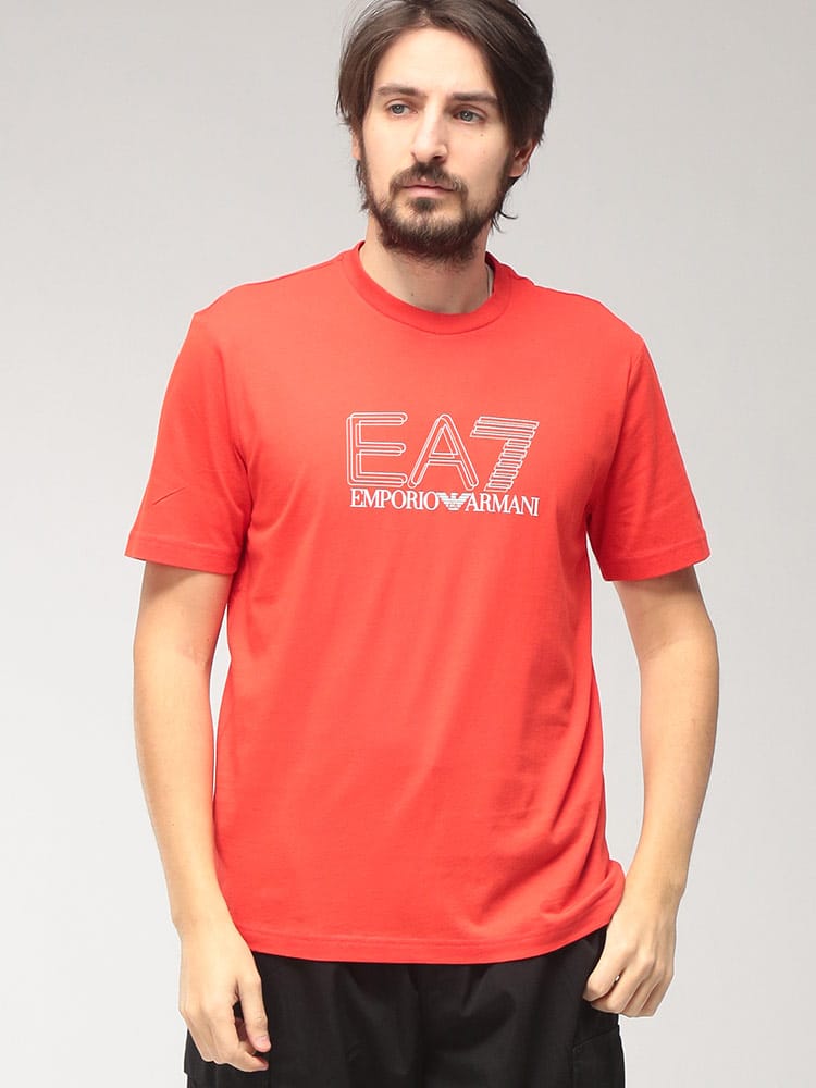 EMPORIO ARMANI (エンポリオアルマーニ) メンズ Tシャツ 半袖 フロントロゴ クルーネック カットソー EA7M1307AF10375