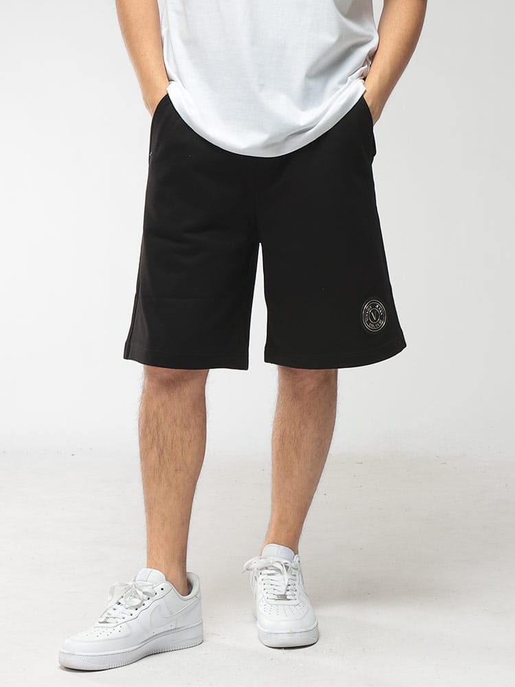VERSACE JEANS COUTURE (ヴェルサーチェ ジーンズ クチュール) メンズ ショートパンツ レターVエンブレム スウェット ショーツ VC80GADT03